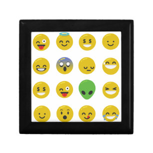 Emoji happy face gift box