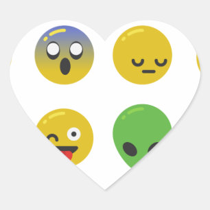 Emoji happy face heart sticker