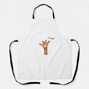 emoji happy love eyes giraffe face apron
