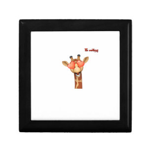 emoji happy love eyes giraffe face gift box