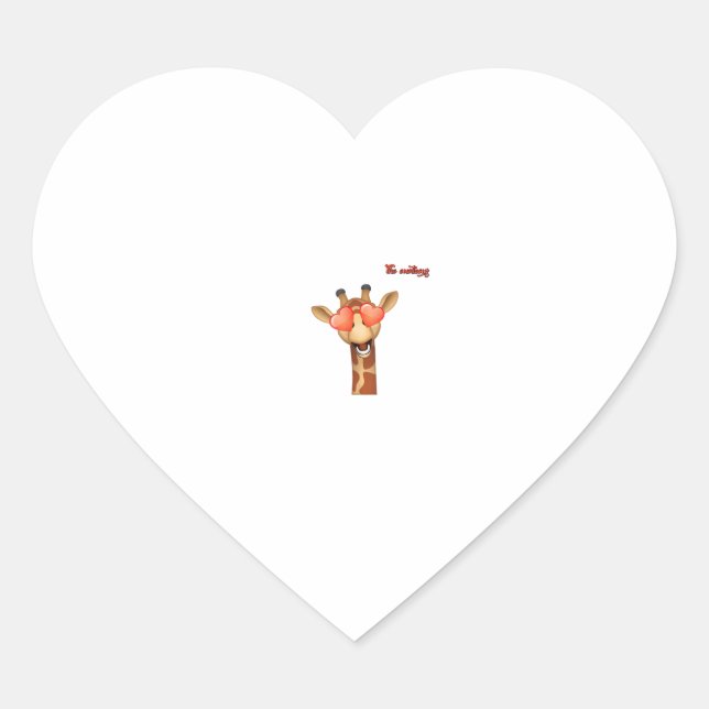 emoji happy love eyes giraffe face  heart sticker (Front)
