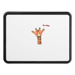 emoji happy love eyes giraffe face hitch cover