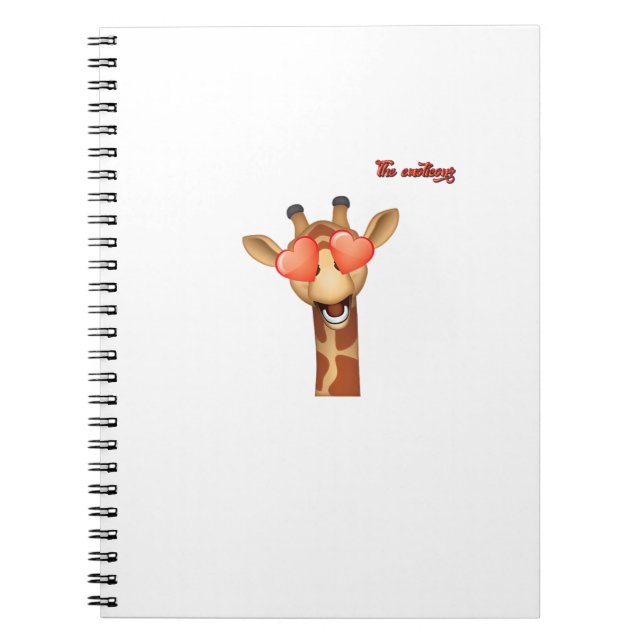 emoji happy love eyes giraffe face  notebook (Front)