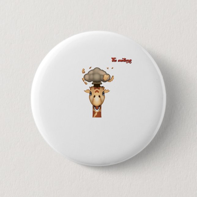 emoji head exploding giraffe face   button (Front)