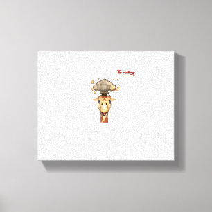 emoji head exploding giraffe face   canvas print