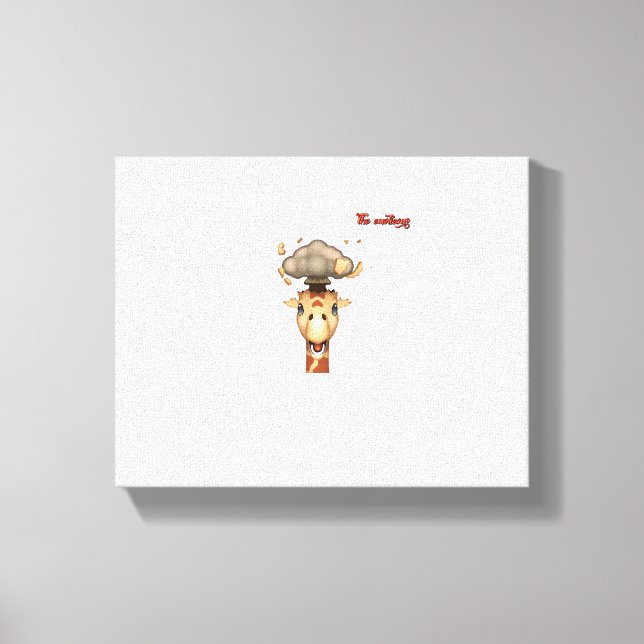 emoji head exploding giraffe face   canvas print (Front)