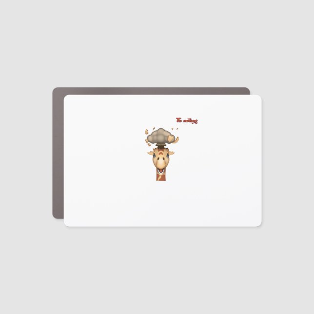 emoji head exploding giraffe face   car magnet (Front)