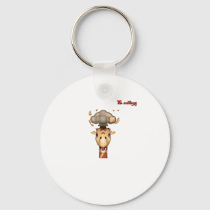 emoji head exploding giraffe face keychain