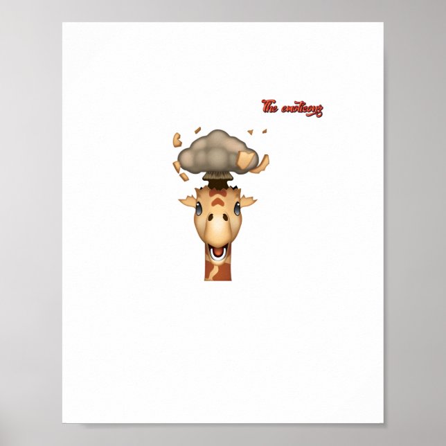 emoji head exploding giraffe face   poster (Front)