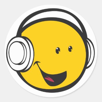 Emoji Headphones Sticker by vectortoons at Zazzle