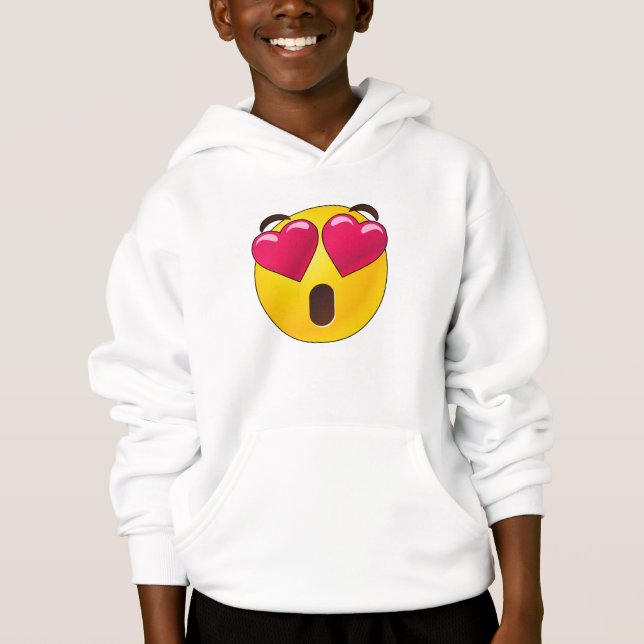 Emoji Heart Eyes Valentines Hoodie (Front)