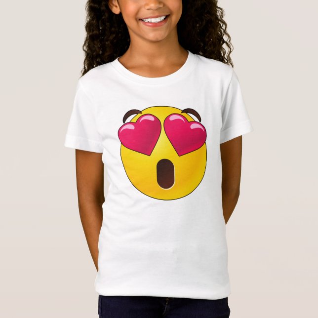 Emoji Heart Eyes Valentines T-Shirt (Front)
