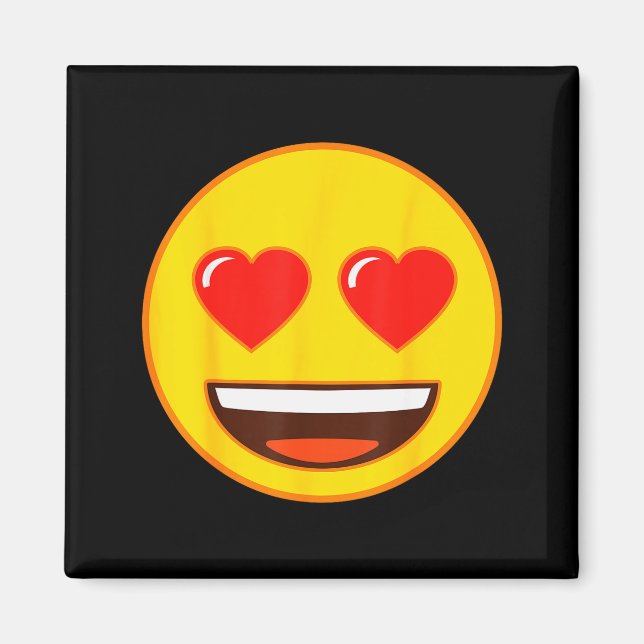 Emoji Heart Eyes Yellow Smile Face  Magnet (Front)