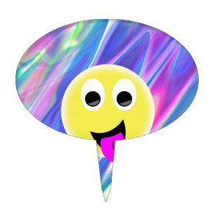 emoji hologram cake topper