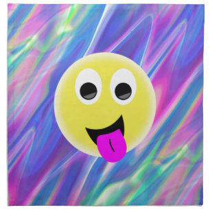 emoji hologram cloth napkin
