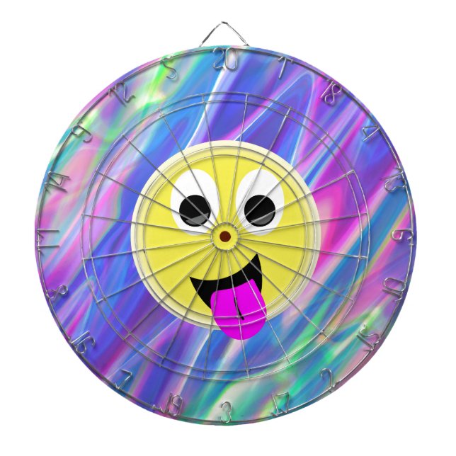emoji hologram dartboard with darts (Front)