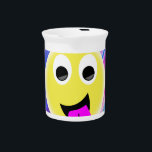 emoji hologram drink pitcher<br><div class="desc">vaporwave, "tongue emoji""happy face"1990s,  90s, "emoji hologram",  emoji,  emoticon,  hologram,  holographic,  joke, personalized,  present, ,  retro,  metallic, smiley, smilies,  ombre,  gradient ,  unisex , unique seamless ,  funny,  hipster, </div>