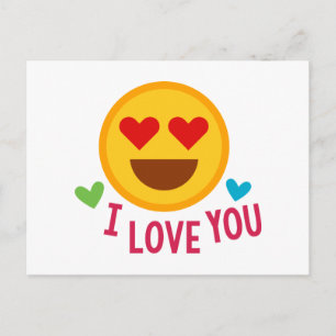 Emoji I Love You Postcard