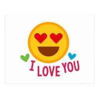 Emoji I Love You Postcard