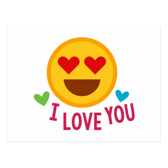 Emoji I Love You Postcard