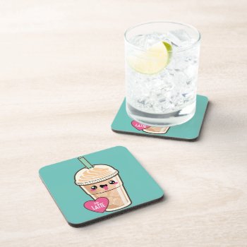 Emoji Iced Latte Drink Coaster by MishMoshEmoji at Zazzle
