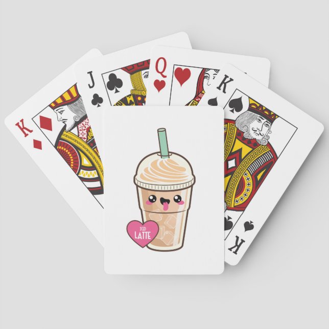 Emoji Iced Latte Poker Cards (Back)