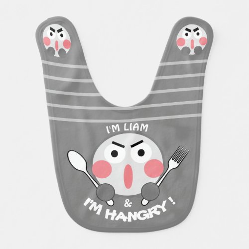 Emoji Im Hangry Custom name Baby Bib