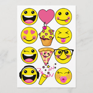 Emoji Inspired Birthday Party Invitation