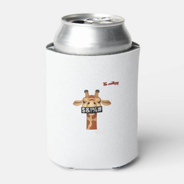 emoji insulting angry giraffe face  can cooler (Can Front)