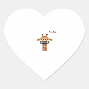 emoji insulting angry giraffe face heart sticker