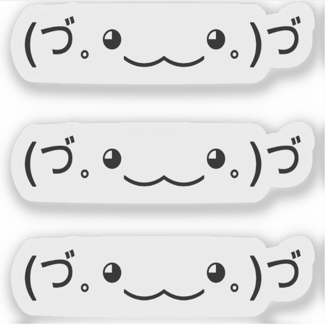 Emoji Kawaii Face text-based emoticon (づ｡◕‿‿◕｡)づ Sticker (Front)