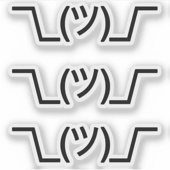 Emoji Kawaii Face text-based Shrug ¯\_(ツ)_/¯ Sticker | Zazzle