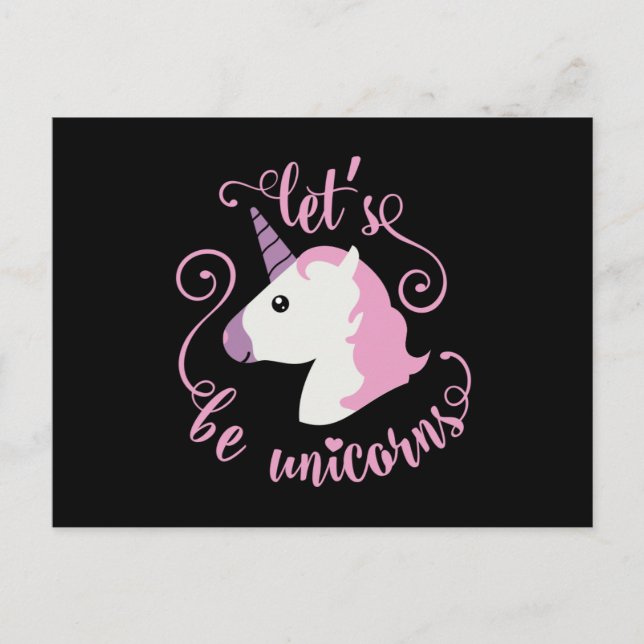 Emoji Let's Be Unicorns Postcard (Front)