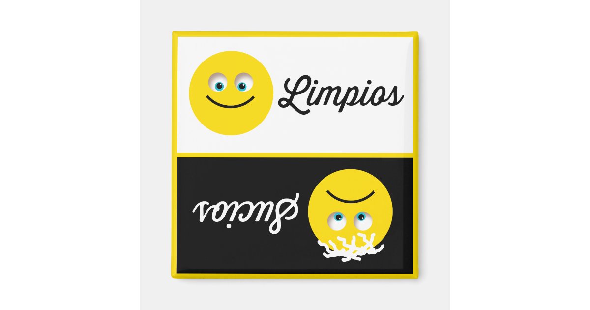 Emoji Limpios Sucios Dishwasher Black White
