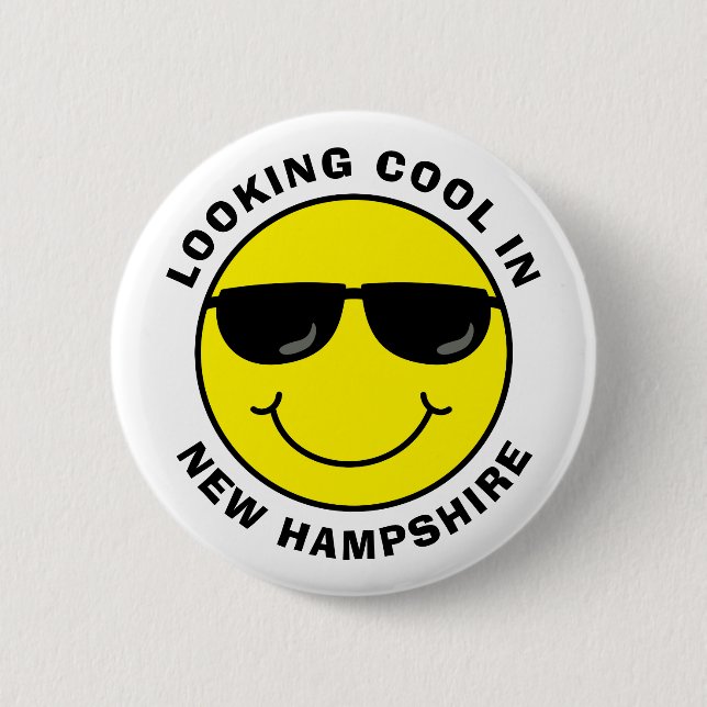 Emoji Looking Cool in Your State Pinback Button (Front)