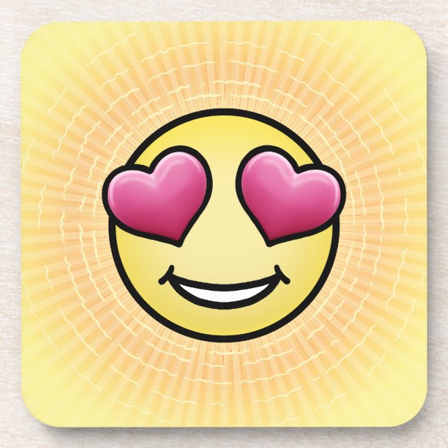 Emoji Love Beverage Coaster (Front)