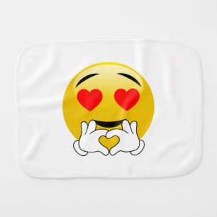 Emoji Love Heart Hands Burp Cloth