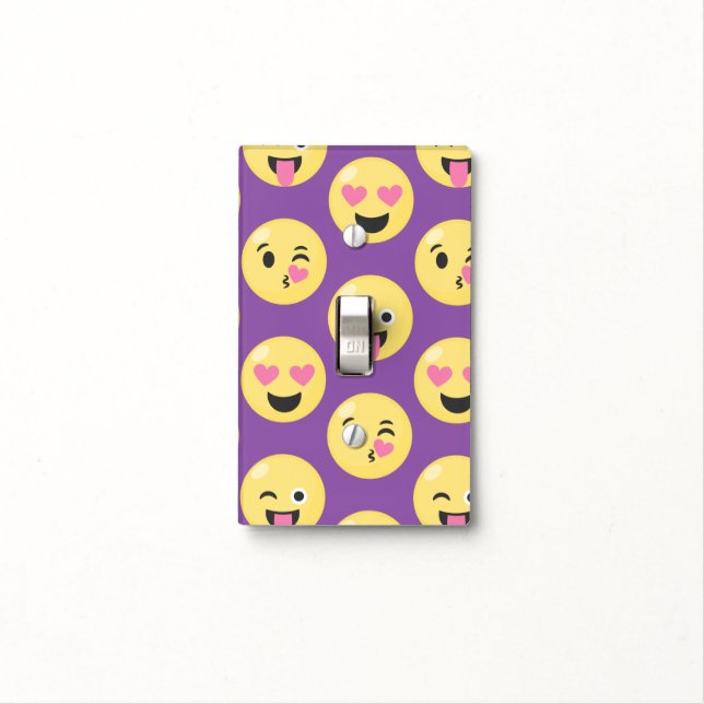 Emoji Love Pattern Light Switch Cover (In Situ)