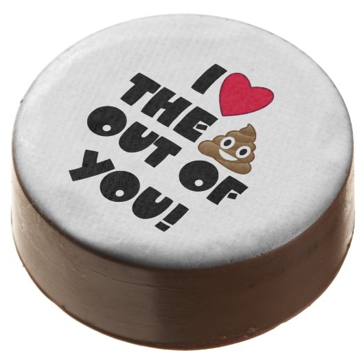 Emoji Love The Poop Chocolate Dipped Oreo (Angled)