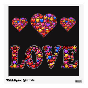 Emoji love wall decal