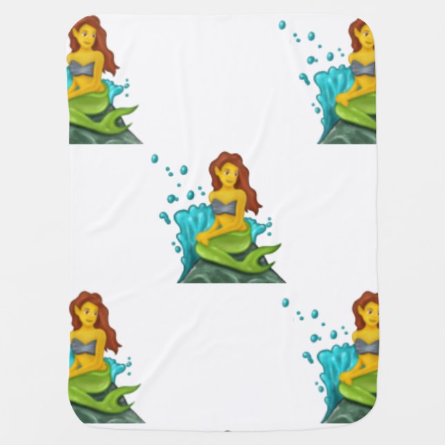 emoji mermaid baby blanket (Front)