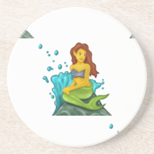 emoji mermaid drink coaster (Front)