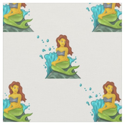 emoji mermaid fabric