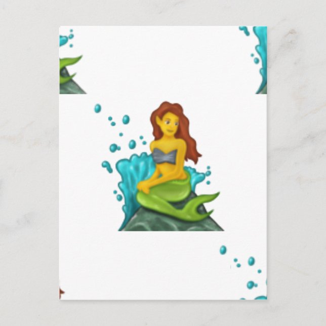 emoji mermaid postcard (Front)