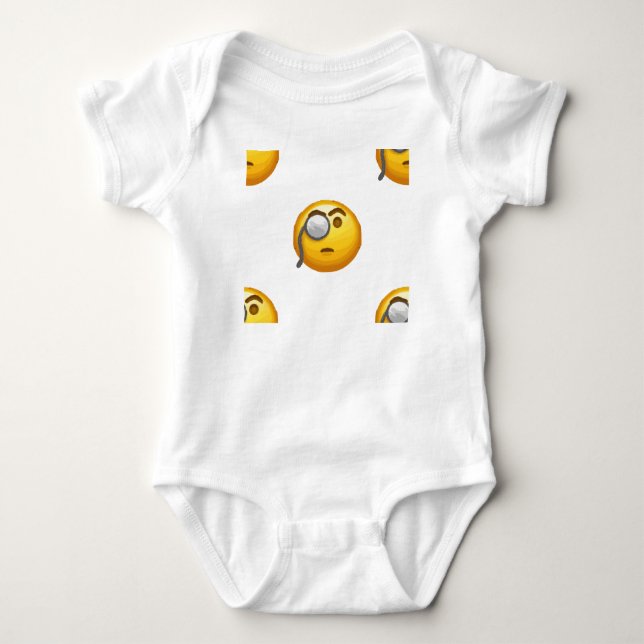emoji monocle baby bodysuit (Front)