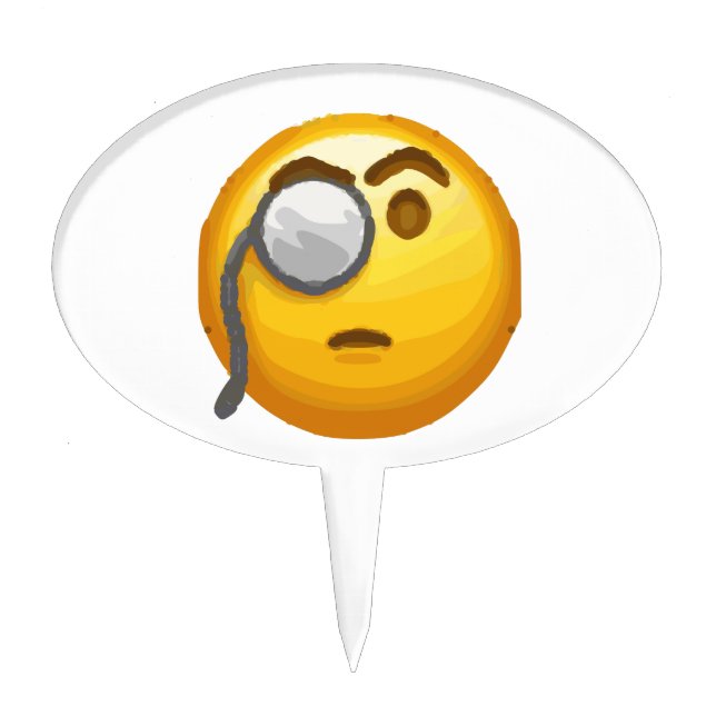 emoji monocle cake topper (Front)