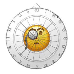 emoji monocle dartboard with darts