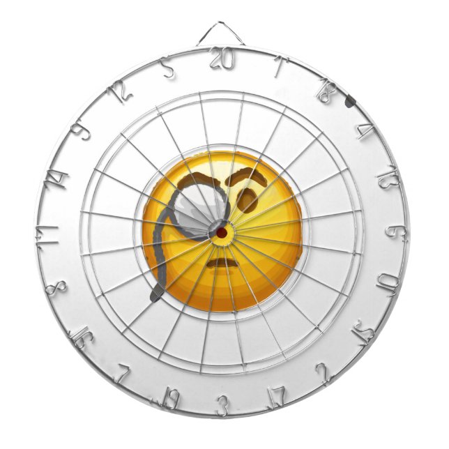 emoji monocle dartboard with darts (Front)