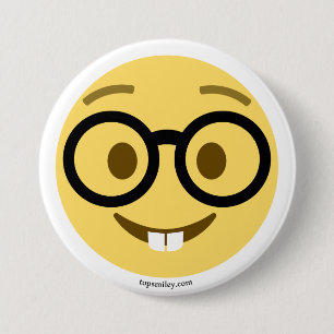 Emoji Nerd with glasses and hazeles Pinback Button