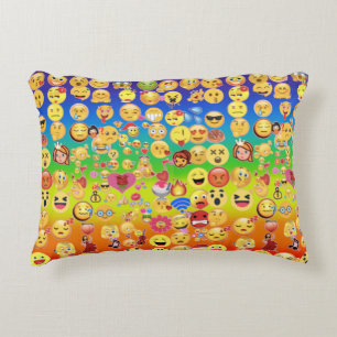 emoji overload accent pillow